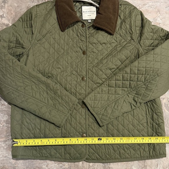 Bagatelle Womens Quilted Lightweight Barn Coat Jacket Snap Front Cord Collar - Picture 5 of 7